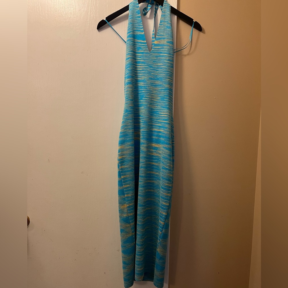 NWT Size Large Cotton Candy LA HALTER KNIT MAXI DRESS